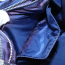 PRADA Tote Bag Nylon Leder Blau Silber Auth 147405-23