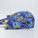 PRADA Tote Bag Nylon Leder Blau Silber Auth 147405-4