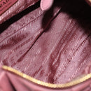 PRADA Shoulder Bag Leather Pink Gold Auth 147407-10