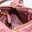 PRADA Shoulder Bag Leather Pink Gold Auth 147407-20
