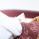 PRADA Shoulder Bag Leather Pink Gold Auth 147407-12
