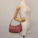PRADA Shoulder Bag Leather Pink Gold Auth 147407-23