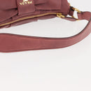 PRADA Shoulder Bag Leather Pink Gold Auth 147407-7