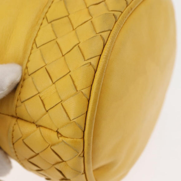 BOTTEGA VENETA INTRECCIATO Shoulder Bag Leather Yellow Auth 147408