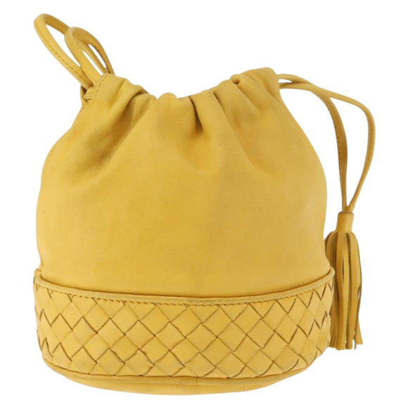 BOTTEGA VENETA INTRECCIATO Shoulder Bag Leather Yellow Auth 147408