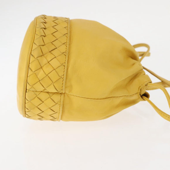 BOTTEGA VENETA INTRECCIATO Shoulder Bag Leather Yellow Auth 147408