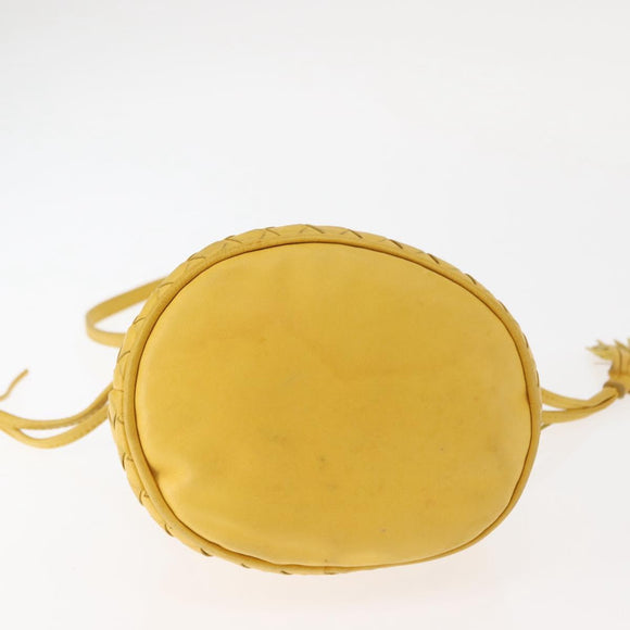 BOTTEGA VENETA INTRECCIATO Shoulder Bag Leather Yellow Auth 147408