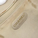 CHANEL Hand Bag Coated Canvas Beige Gold CC Auth 147411-17