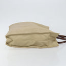 CHANEL Hand Bag Coated Canvas Beige Gold CC Auth 147411-3