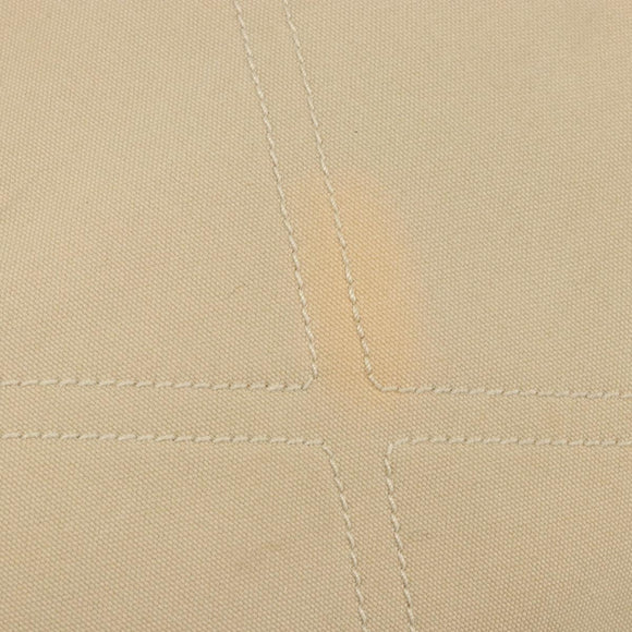 CHANEL Hand Bag Canvas Beige Silver CC Auth 147412