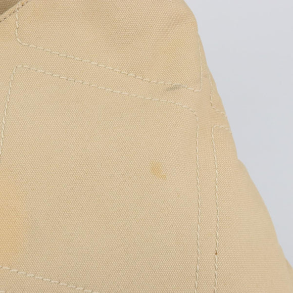 CHANEL Hand Bag Canvas Beige Silver CC Auth 147412