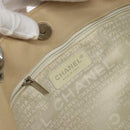 CHANEL Hand Bag Canvas Beige Silver CC Auth 147412-18