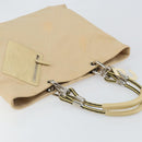 CHANEL Hand Bag Canvas Beige Silver CC Auth 147412-6