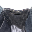 CHANEL Chain Choco Bar Line Hand Bag Canvas Black Gold CC Auth 147415-18