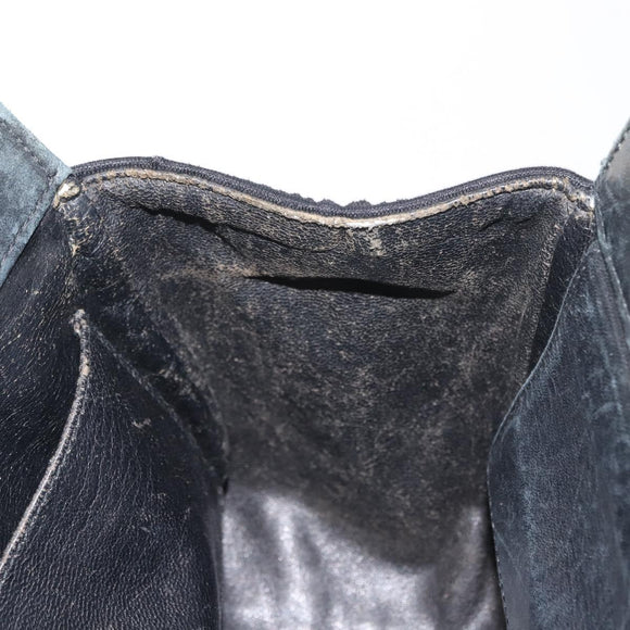 CHANEL Chain Choco Bar Line Hand Bag Canvas Black Gold CC Auth 147415