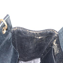 CHANEL Chain Choco Bar Line Hand Bag Canvas Black Gold CC Auth 147415-19