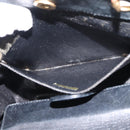 CHANEL Chain Choco Bar Line Hand Bag Canvas Black Gold CC Auth 147415-20