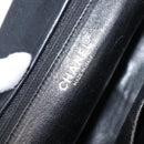 CHANEL Chain Choco Bar Line Hand Bag Canvas Black Gold CC Auth 147415-21