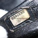 CHANEL Chain Choco Bar Line Hand Bag Canvas Black Gold CC Auth 147415-12