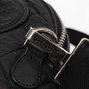 CHANEL Matelasse Hand Bag Nylon 2way Black Silver CC Auth 147417-9