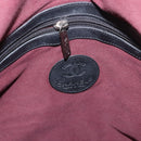 CHANEL Matelasse Hand Bag Nylon 2way Black Silver CC Auth 147417-21