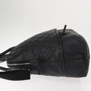 CHANEL Matelasse Hand Bag Nylon 2way Black Silver CC Auth 147417-4