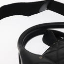 CHANEL Matelasse Hand Bag Nylon 2way Black Silver CC Auth 147417-14