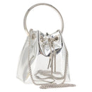 Jimmy Choo Hand Bag Enamel 2way Silver Auth 147418-1