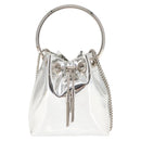 Jimmy Choo Hand Bag Enamel 2way Silver Auth 147418-13