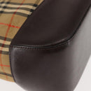 BURBERRY Nova Check Tote Bag Canvas Beige Gold Auth 147419-10