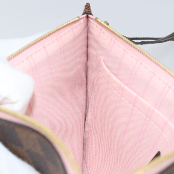 LOUIS VUITTON Damier Ebene Neverfull MM Pouch Accessory Pouch LV Auth 147456