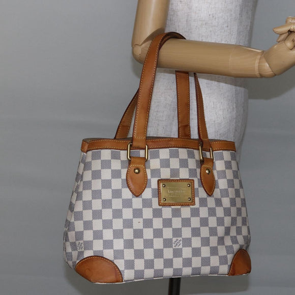 LOUIS VUITTON Damier Azur Hampstead PM Tote Bag N51207 LV Auth 147458