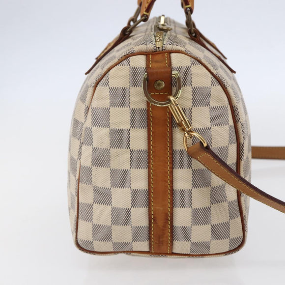 LOUIS VUITTON Damier Azur Speedy Bandouliere 25 Hand Bag N41000 LV Auth 147460