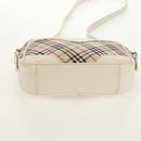 BURBERRY Nova Check Shoulder Bag Canvas Beige White Auth 147476-6