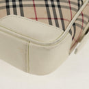 BURBERRY Nova Check Shoulder Bag Canvas Beige White Auth 147476-15