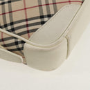 BURBERRY Nova Check Shoulder Bag Canvas Beige White Auth 147476-16