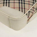BURBERRY Nova Check Shoulder Bag Canvas Beige White Auth 147476-17