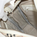 BURBERRY Nova Check Shoulder Bag Canvas Beige White Auth 147476-20