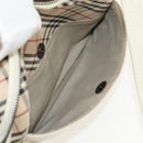 BURBERRY Nova Check Shoulder Bag Canvas Beige White Auth 147476-23