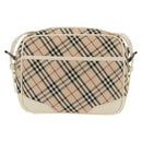 BURBERRY Nova Check Shoulder Bag Canvas Beige White Auth 147476-3
