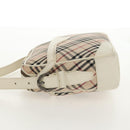 BURBERRY Nova Check Shoulder Bag Canvas Beige White Auth 147476-4