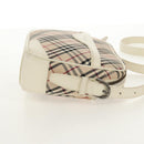 BURBERRY Nova Check Shoulder Bag Canvas Beige White Auth 147476-5