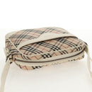 BURBERRY Nova Check Shoulder Bag Canvas Beige White Auth 147476-7