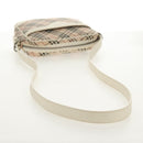 BURBERRY Nova Check Shoulder Bag Canvas Beige White Auth 147476-8