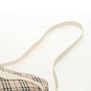 BURBERRY Nova Check Shoulder Bag Canvas Beige White Auth 147476-14
