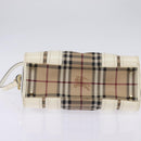 BURBERRY Nova Check Tote Bag PVC Leather 2way Beige Gold Auth 147477-5