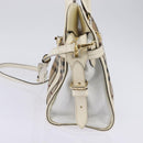 BURBERRY Nova Check Tote Bag PVC Leather 2way Beige Gold Auth 147477-3