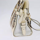 BURBERRY Nova Check Tote Bag PVC Leather 2way Beige Gold Auth 147477-4