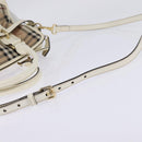 BURBERRY Nova Check Tote Bag PVC Leather 2way Beige Gold Auth 147477-8