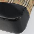 BURBERRY Nova Check Tote Bag Canvas Beige Gold Auth 147478-8